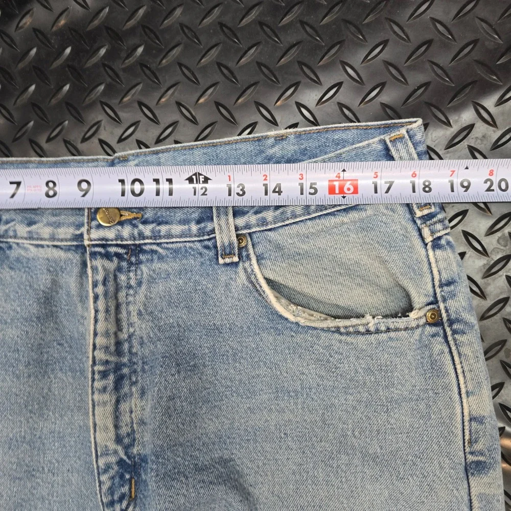 Carhartt B172 DST Relaxed Fit Flannel Lined Jeans Mens‎ 38x32 Light Wash Denim